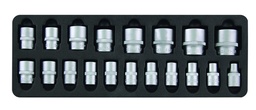 [910006AF] Socket set 1/2" 19 pieces sae professional