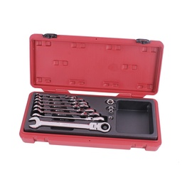 [910033B] Flexible one way gear wrench set 12 pieces professional