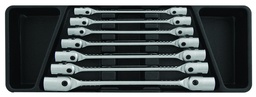 [910018] Hinged socket wrench set 7 pieces professional